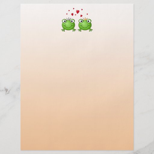Frog Prince and Frog Princess, with hearts. Full Color Flyer