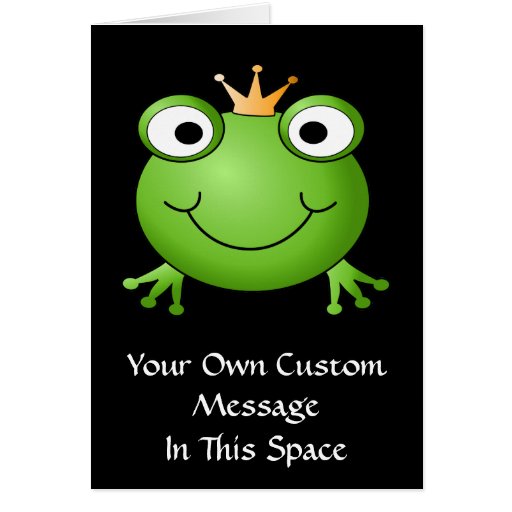 Frog Prince. Smiling Frog with a Crown. Greeting Cards