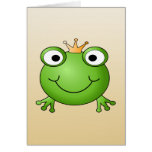 Frog Prince. Smiling Frog with a Crown. Cards