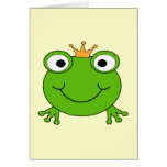 Frog Prince. Smiling Frog with a Crown. Cards