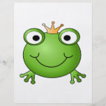 Frog Prince. Smiling Frog with a Crown. Personalized Flyer