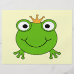 Frog Prince. Smiling Frog with a Crown. Custom Flyer