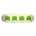 Frog Prince. Smiling Frog with a Crown. Skateboard Decks