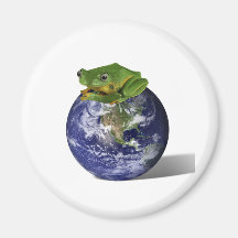 Frog Save The World Fridge Magnets