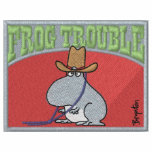 FROG TROUBLE Embroidered Stuff by Sandra Boynton Embroidered Hooded Sweatshirts