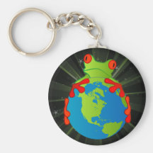 Frog w/ Globe Key Chain