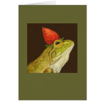 frog with strawberry card