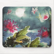 Frogs and Flowers Mousepads