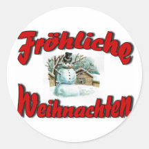 Fröhliche Weihnachten Round Stickers