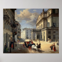 Front of La Scala Theatre, 1852 Posters