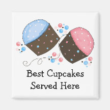 Frosted Cupcakes with Cute Saying Refrigerator Magnets
