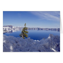 Frozen Crater Lake greeting card