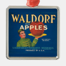 Fruit Crate Label Ceramic Christmas Ornaments