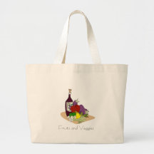 Fruits and Veggies Grocery Tote Bags
