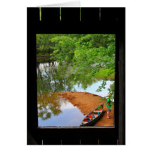 Fryeburg Hemlock Covered Bridge window view Greeting Card