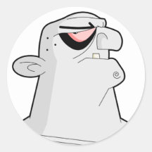 fs008-cartoon-zombie-head round sticker