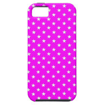 Fuchsia with White Stars Polka Dot iPhone 5 Case
