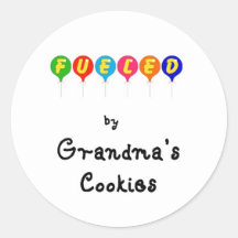 Fuelled by Gramma's Cookies Round Stickers