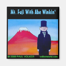 Fuji w/ Abe Winkin' 3.00 Fridge Magnets