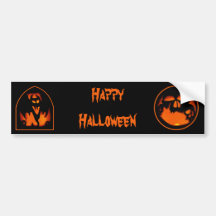 Fun and Spooky Happy Halloween Pumpkins Bumper Sticker