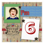 Fun Candles and Birthday cake photo invitation