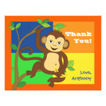 Fun Colourful Little Monkey Note Card Personalised Invitation