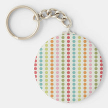 Fun Colourful Polka Dots Lined Up in Rows Keychains