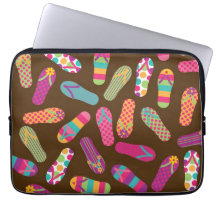 Fun Colourful Summer Flip Flops Pattern Computer Sleeve
