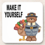 Fun DIY Make It Yourself Thanksgiving Drink Beverage Coasters