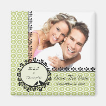 Fun Dots Love Birds Photo Save The Date Magnet