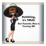 Fun Favourite Diva Womans 40th Birthday Party Custom Invite