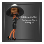 Fun Favourite Diva Womans Black 40th Birthday Part Custom Announcements