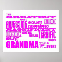 Fun Gifts for Grandmothers : Greatest Grandma Poster