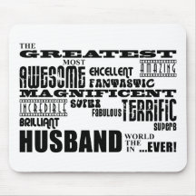 Fun Gifts for Husbands : Greatest Husband Mousepad