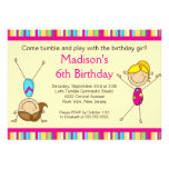 Fun Gymnastics Kids Birthday Party Invitation