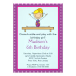 Fun Gymnastics Kids Birthday Party Invitation