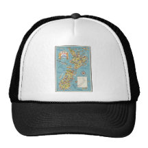 Fun map of New Zealand Hats