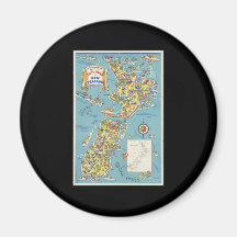Fun map of New Zealand Magnets