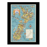 Fun map of New Zealand Post Cards