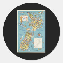Fun map of New Zealand Stickers