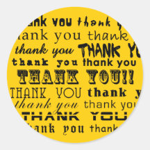 Fun Thank You Sticker Says Thank You Many Times