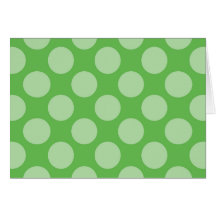 Fun Trendy Green Polka Dots Pattern on Green Greeting Card