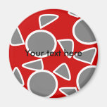 Funky black and white flowers fridge magnet