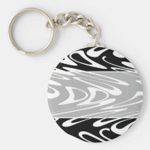 Funky Black and White Pattern. Keychain