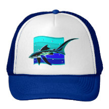 Funky Blue Shark Trucker Hat