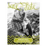 Funky Couple Save The Date Postcard - Green