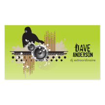 Funky Disc Jockey (DJ) Grunge Business Card