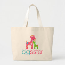 Funky Giraffe Big Sister Tshirt Bag