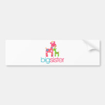 Funky Giraffe Big Sister Tshirt Bumper Stickers