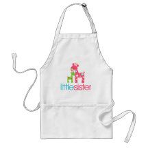 Funky Giraffe Little Sister tshirt Aprons